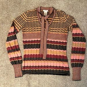 Thin knit metallic sweater top by Cache 💗